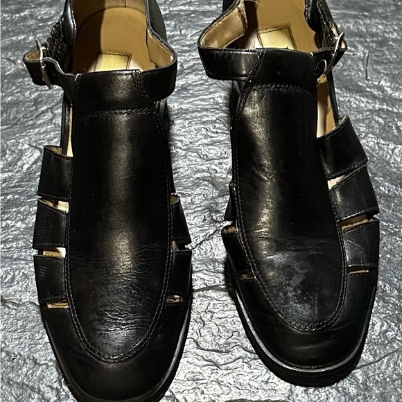 I N C black leather open shoe - Picture 1 of 5